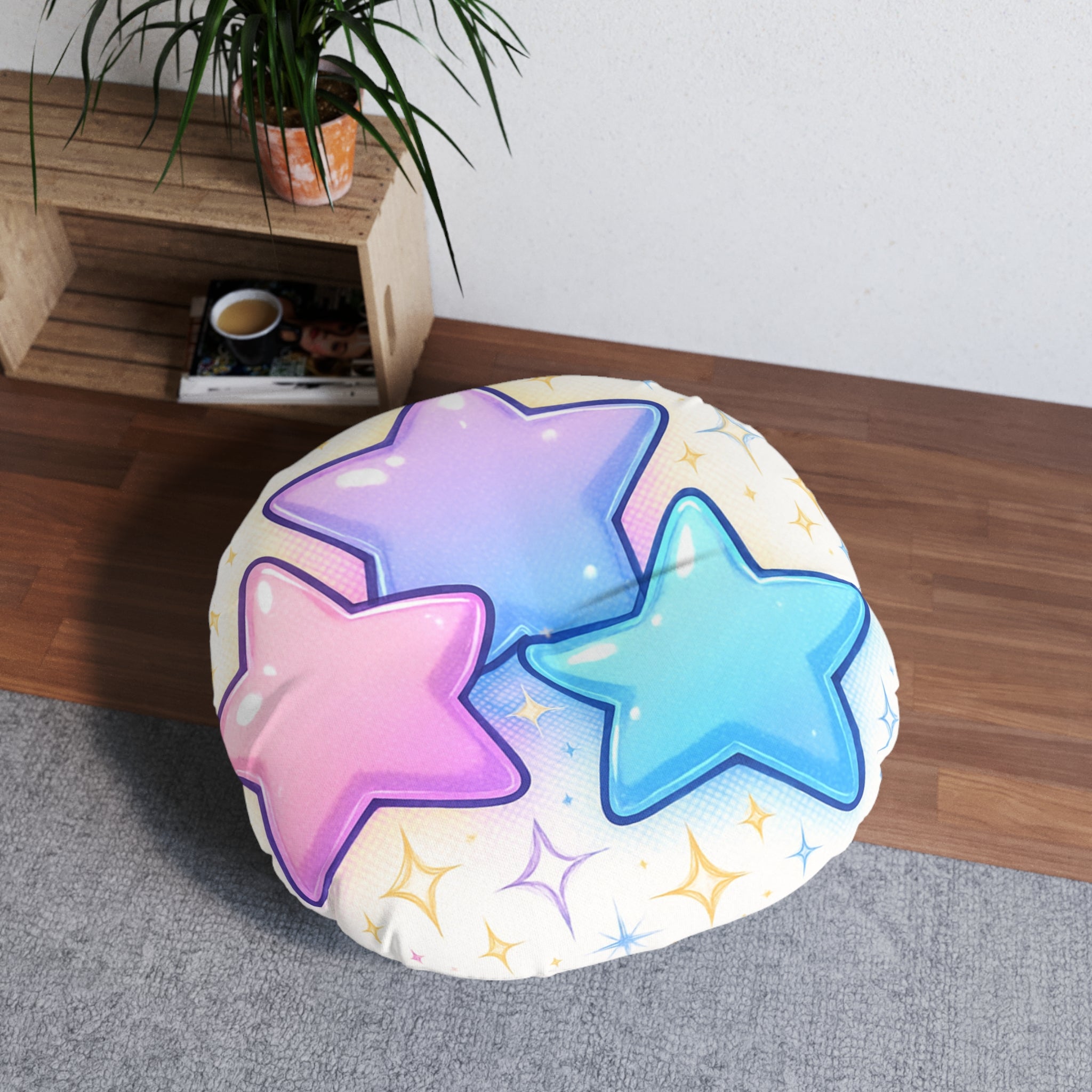 Pastel Star Trio Tufted Floor Pillow