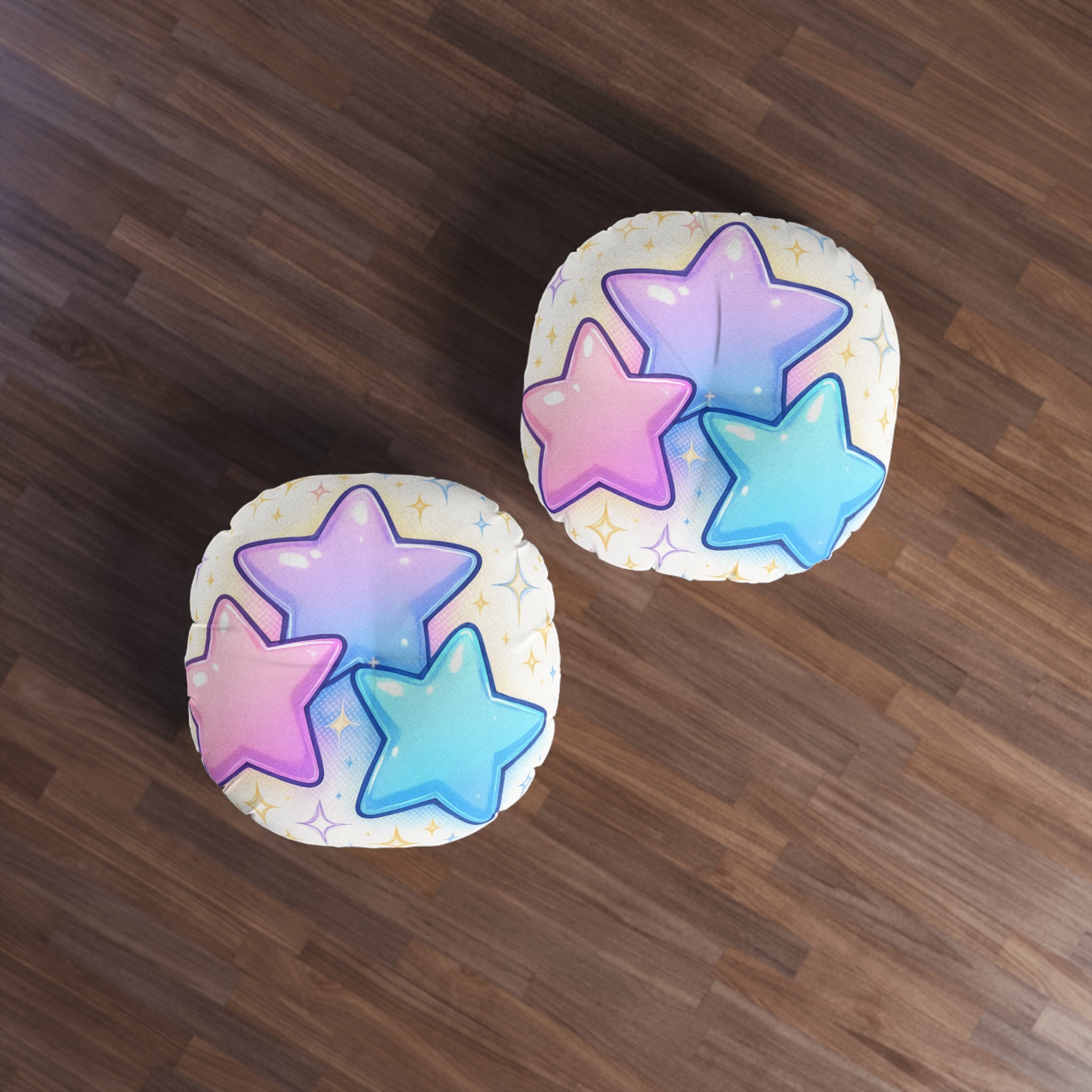 Pastel Star Trio Tufted Floor Pillow
