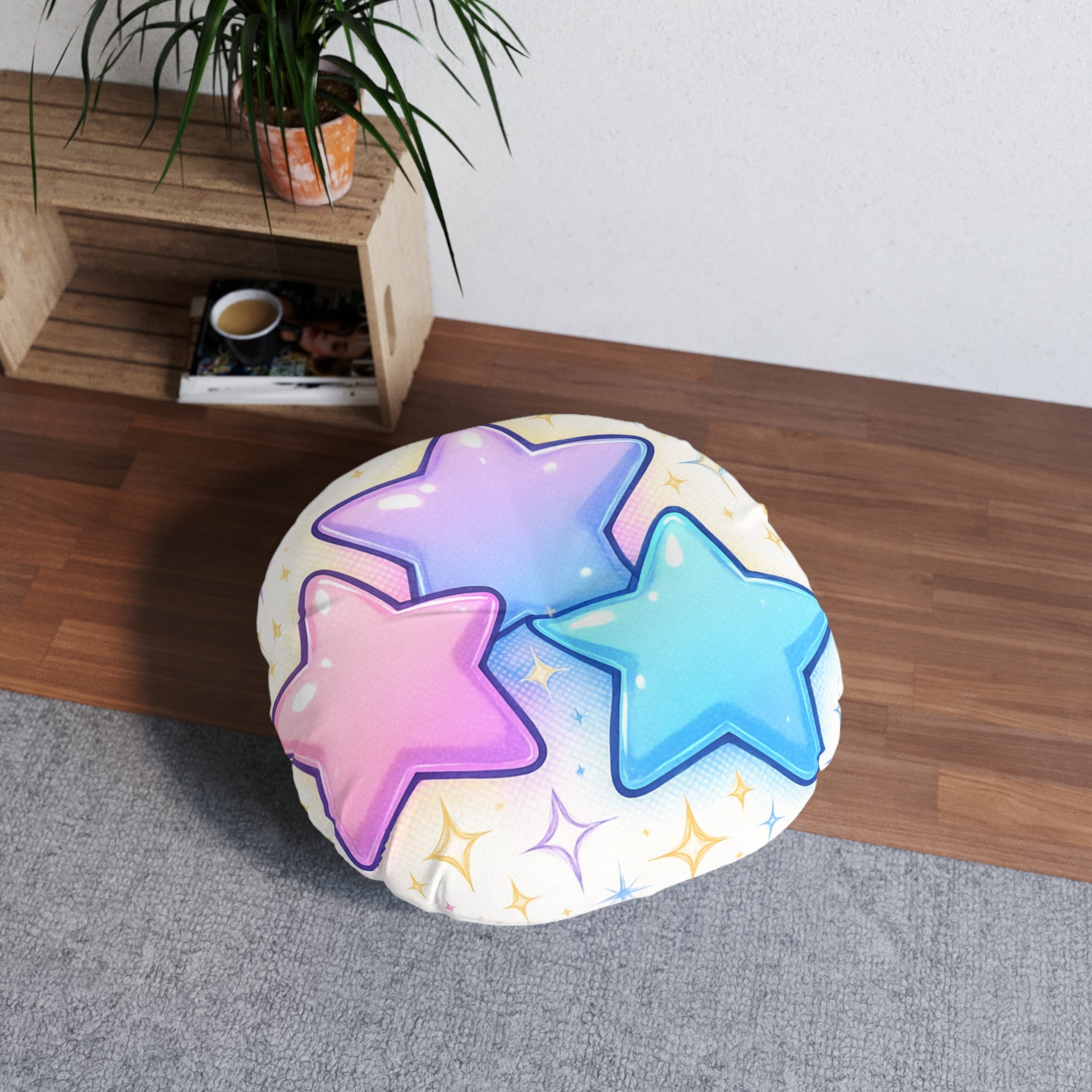 Pastel Star Trio Tufted Floor Pillow
